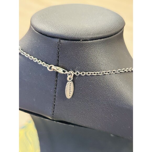 Authentic PANDORA Grey Pearl Three Wishes Flower Necklace 45cm  Retired - Picture 4 of 4